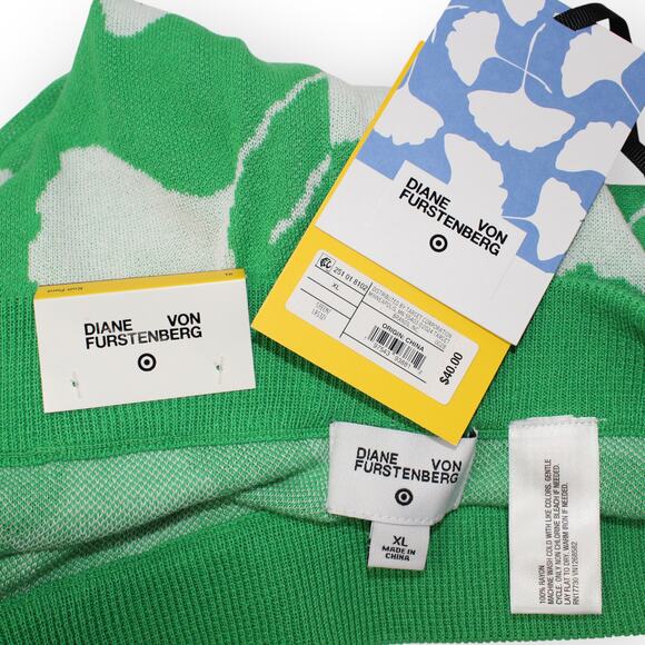 NEW XL DVF x Target Knit Pant Green Gingko HiWaist WideLeg Rayon - Picture 4 of 6